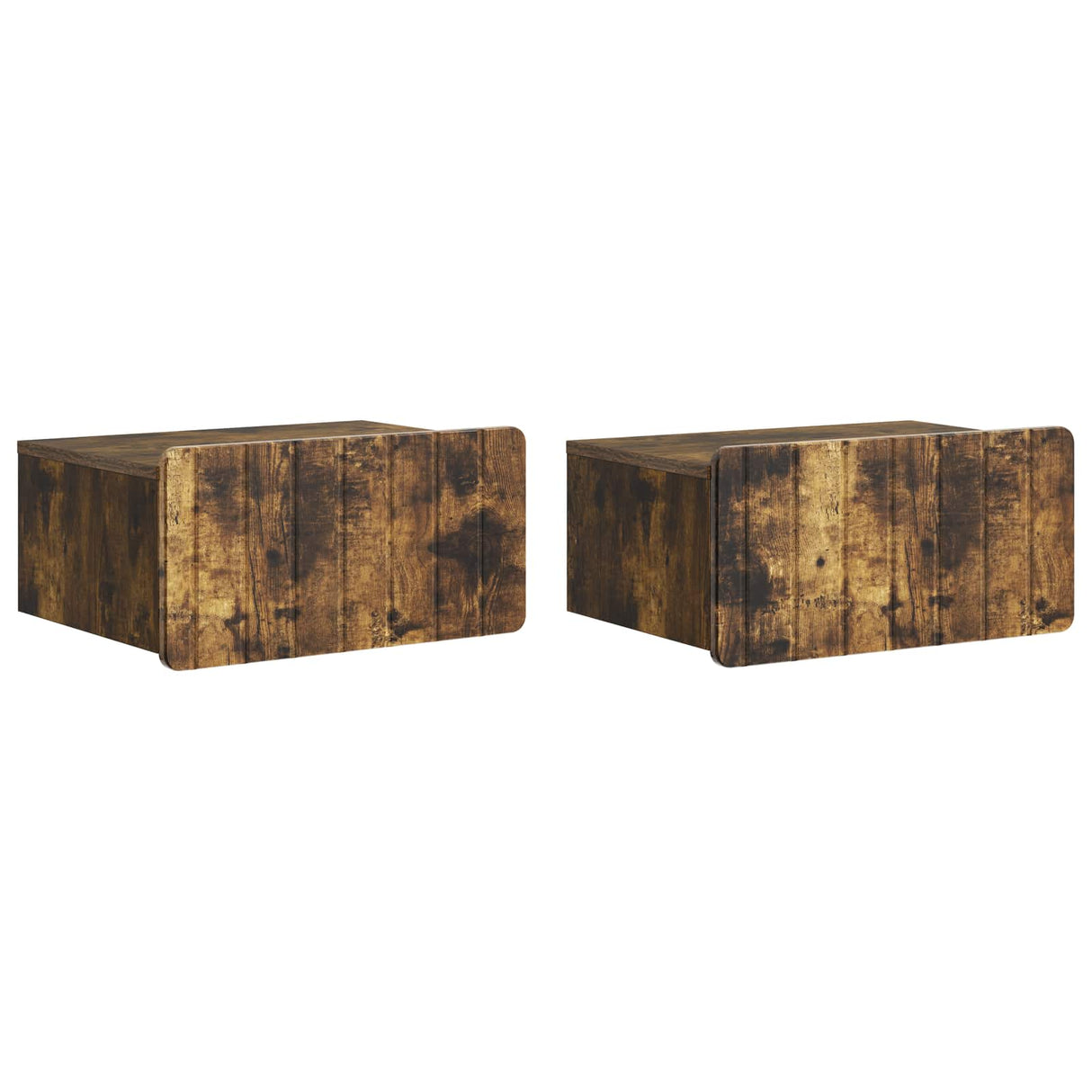 vidaXL Muurbevestigde Nachttafel met lade 2 pcs Wit 49 x 34,5 x 24 cm