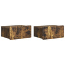vidaXL Muurbevestigde Nachttafel met lade 2 pcs Wit 49 x 34,5 x 24 cm