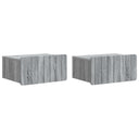 vidaXL Muurbevestigde Nachttafel met lade 2 pcs Wit 49 x 34,5 x 24 cm