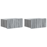 vidaXL Muurbevestigde Nachttafel met lade 2 pcs Wit 49 x 34,5 x 24 cm
