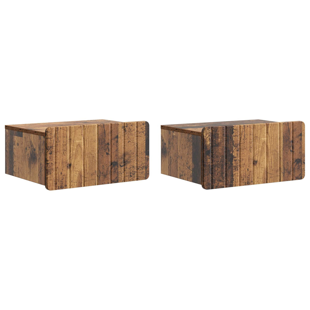 vidaXL Muurbevestigde Nachttafel met lade 2 pcs Wit 49 x 34,5 x 24 cm