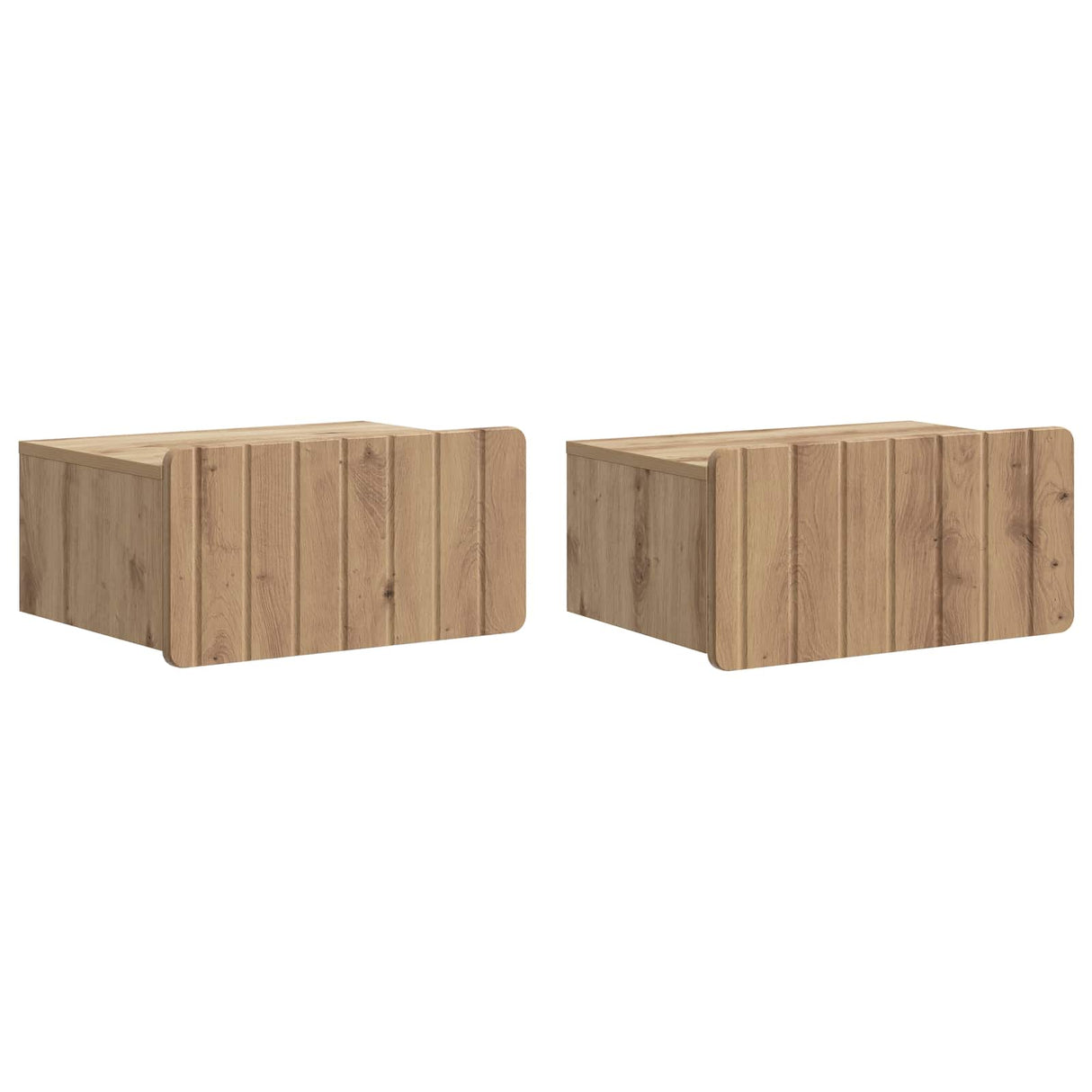 vidaXL Muurbevestigde Nachttafel met lade 2 pcs Wit 49 x 34,5 x 24 cm