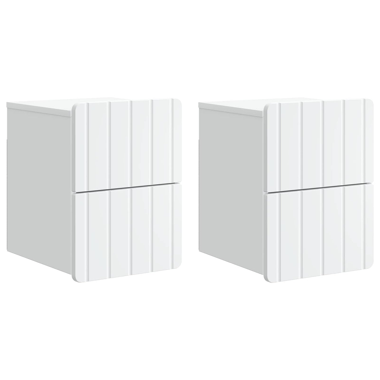 vidaXL Wall-Mounted Nightstand with Drawer 2 pcs White 33 x 34.5 x 43 cm