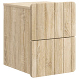 vidaXL Wall-Mounted Nightstand with Drawer 2 pcs White 33 x 34.5 x 43 cm