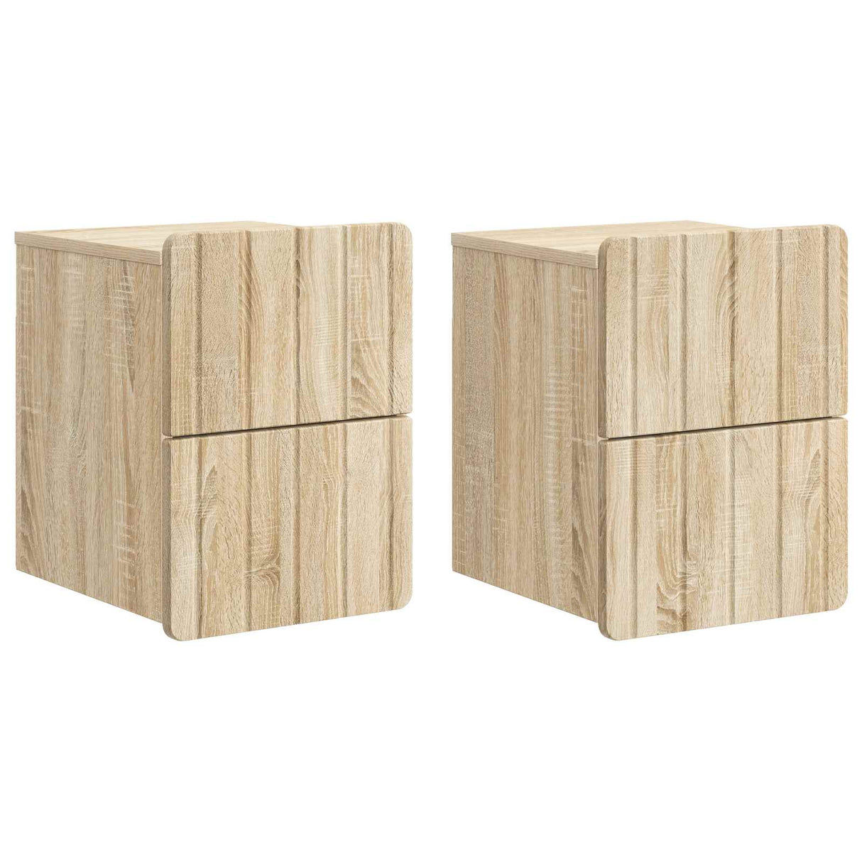 vidaXL Wall-Mounted Nightstand with Drawer 2 pcs White 33 x 34.5 x 43 cm
