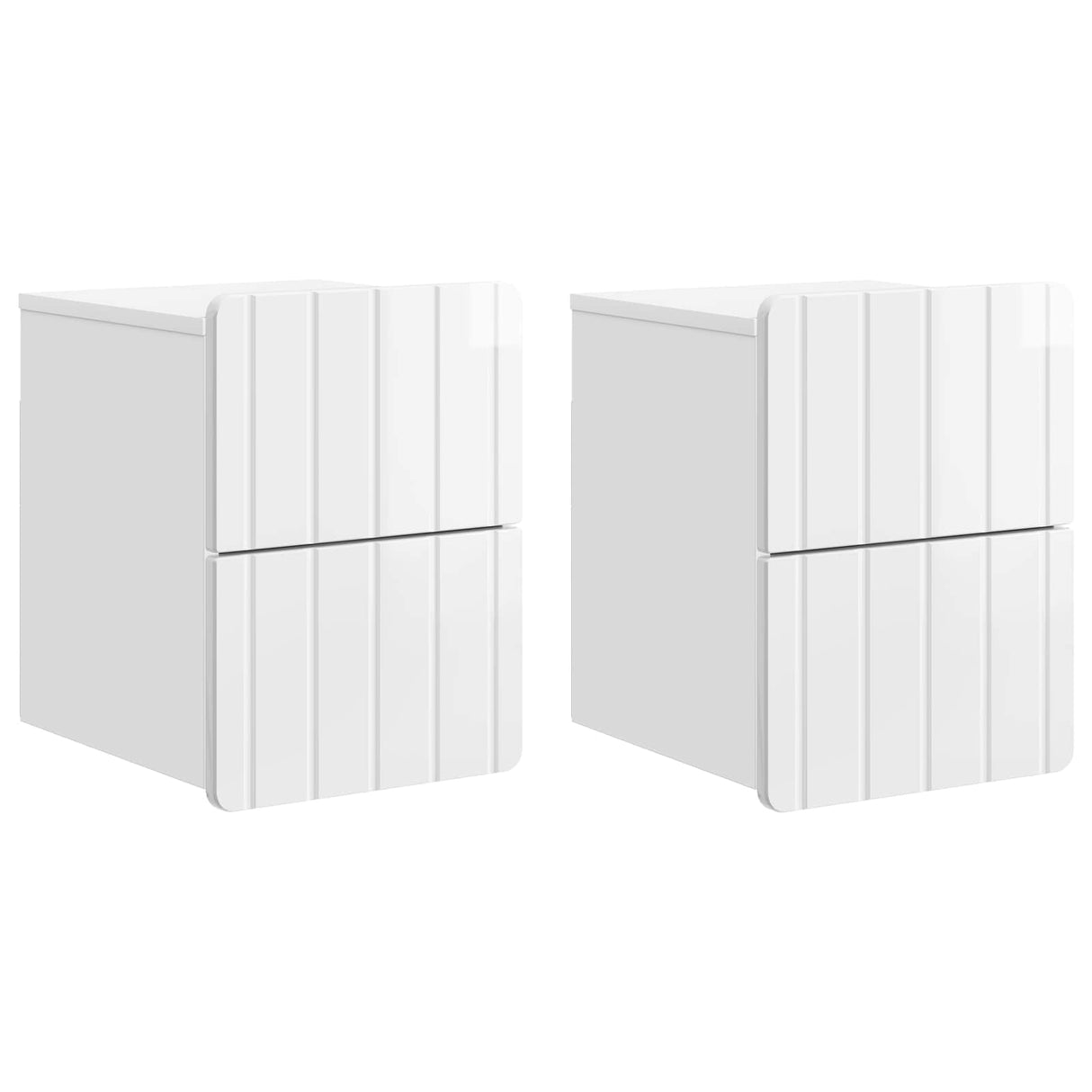 vidaXL Wall-Mounted Nightstand with Drawer 2 pcs White 33 x 34.5 x 43 cm