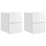 vidaXL Wall-Mounted Nightstand with Drawer 2 pcs White 33 x 34.5 x 43 cm
