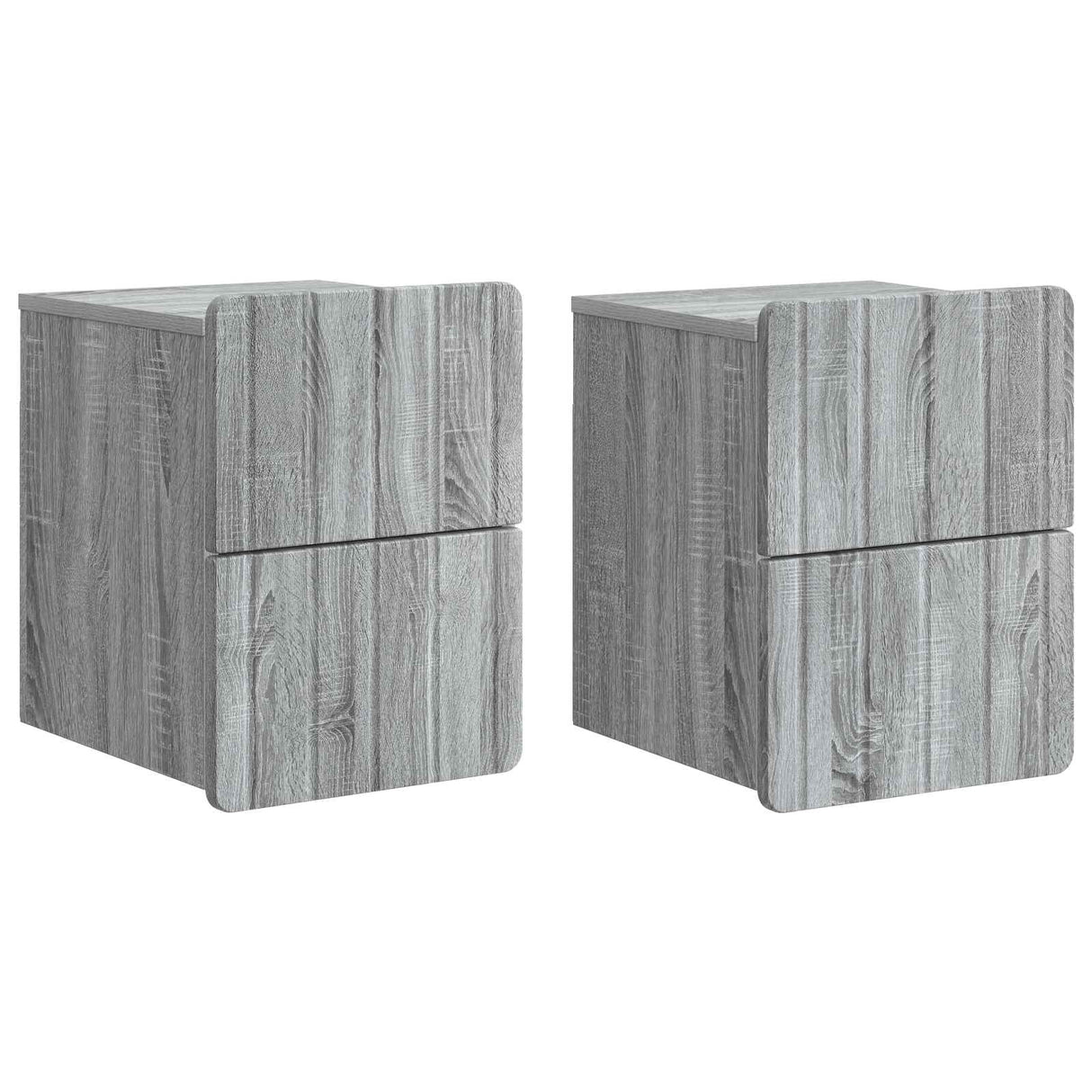 vidaXL Wall-Mounted Nightstand with Drawer 2 pcs White 33 x 34.5 x 43 cm