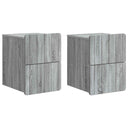 vidaXL Wall-Mounted Nightstand with Drawer 2 pcs White 33 x 34.5 x 43 cm