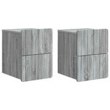 vidaXL Wall-Mounted Nightstand with Drawer 2 pcs White 33 x 34.5 x 43 cm