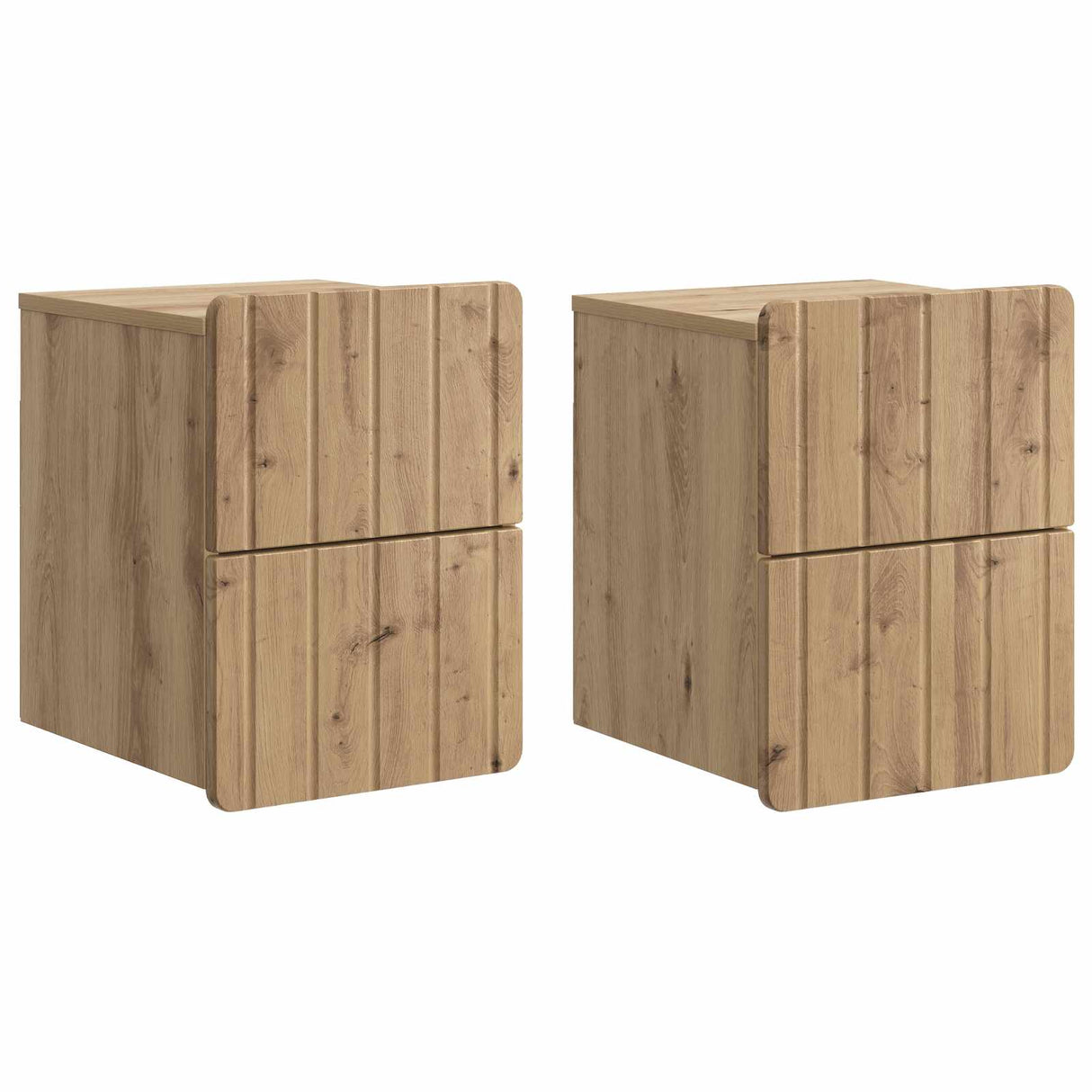 vidaXL Wall-Mounted Nightstand with Drawer 2 pcs White 33 x 34.5 x 43 cm