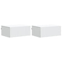 vidaXL Muurbevestigde Nachttafel met lade 2 pcs Wit 49 x 34,5 x 20 cm