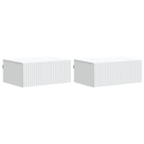 vidaXL Muurbevestigde Nachttafel met lade 2 pcs Wit 49 x 34,5 x 20 cm