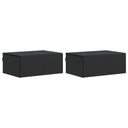 vidaXL Muurbevestigde Nachttafel met lade 2 pcs Wit 49 x 34,5 x 20 cm