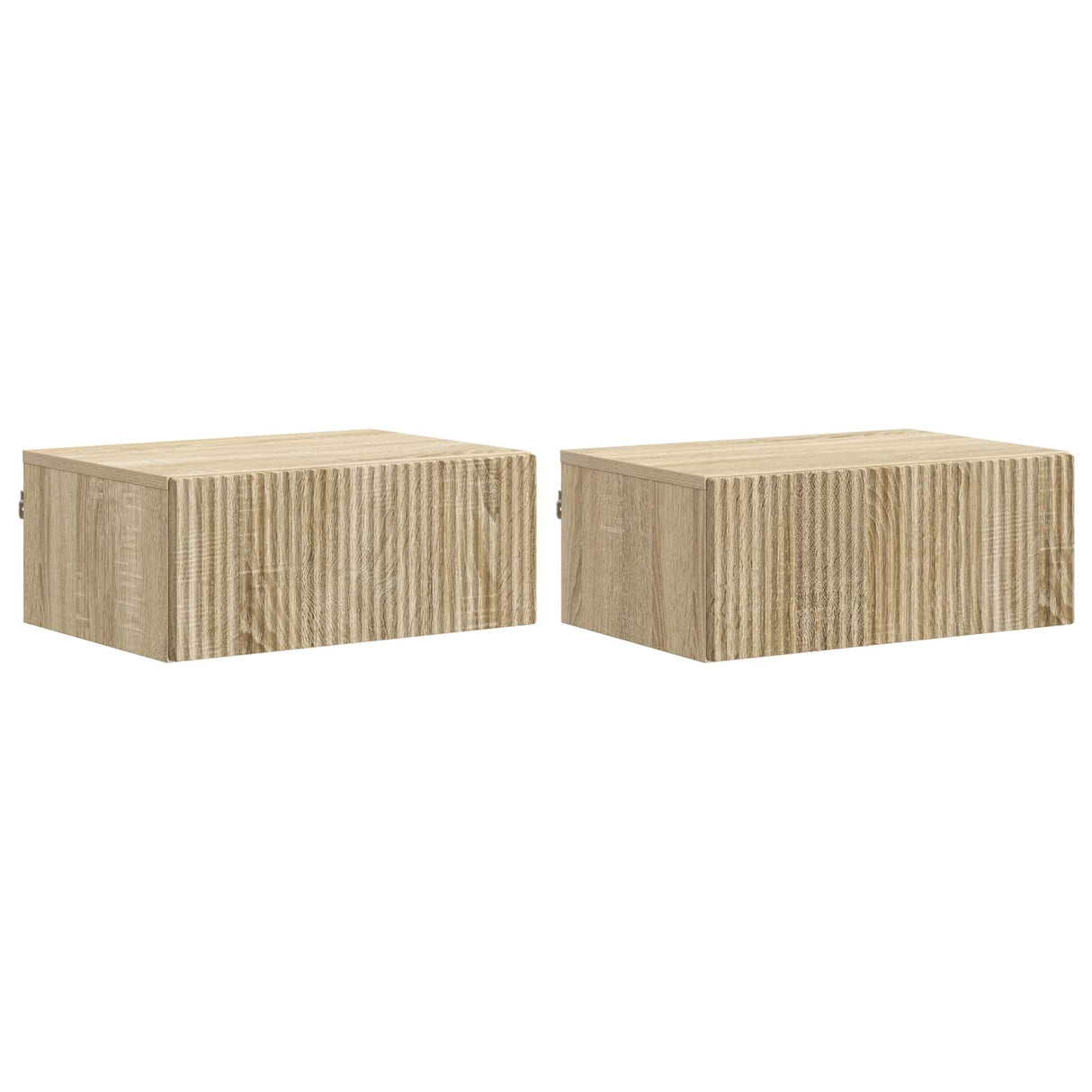 vidaXL Muurbevestigde Nachttafel met lade 2 pcs Wit 49 x 34,5 x 20 cm