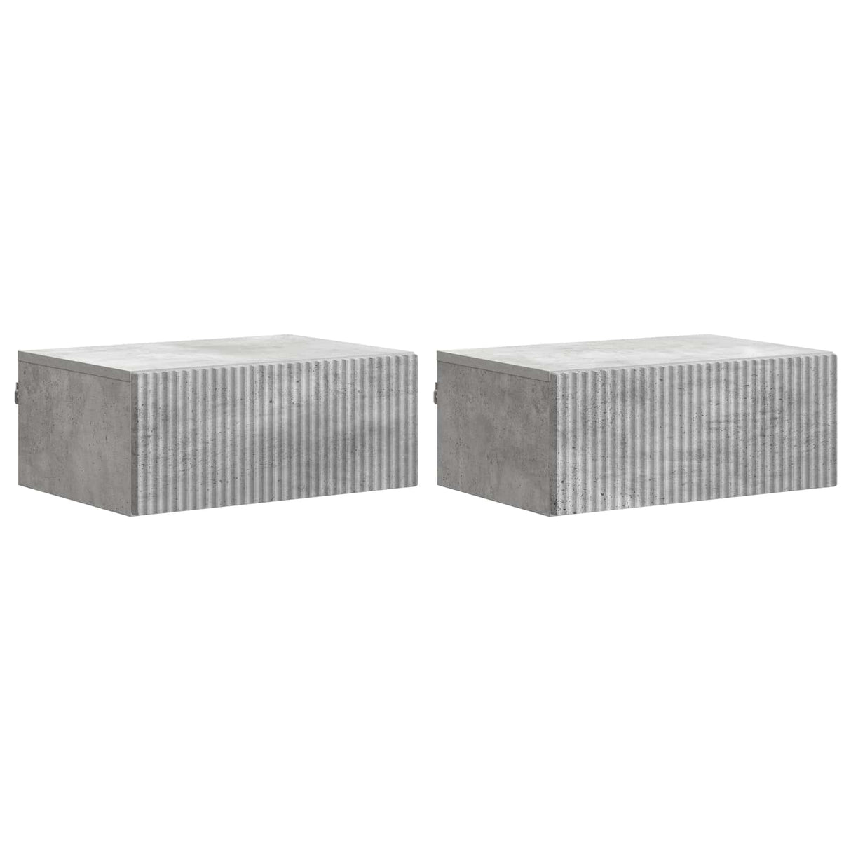 vidaXL Muurbevestigde Nachttafel met lade 2 pcs Wit 49 x 34,5 x 20 cm