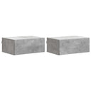 vidaXL Muurbevestigde Nachttafel met lade 2 pcs Wit 49 x 34,5 x 20 cm