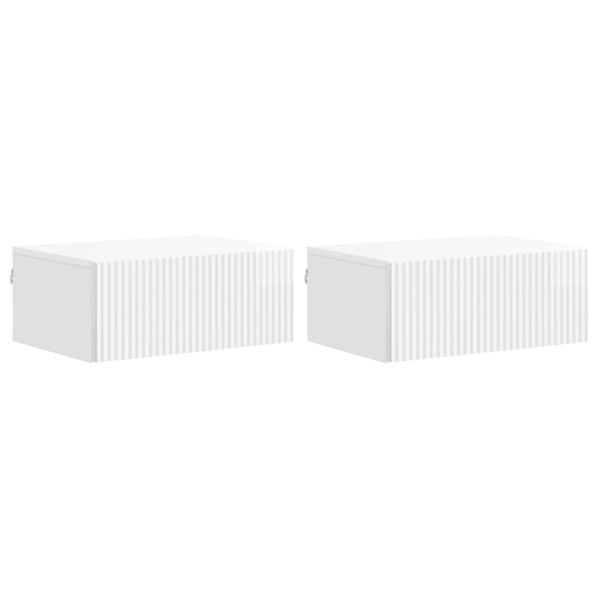 vidaXL Muurbevestigde Nachttafel met lade 2 pcs Wit 49 x 34,5 x 20 cm