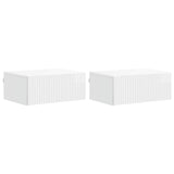 vidaXL Muurbevestigde Nachttafel met lade 2 pcs Wit 49 x 34,5 x 20 cm
