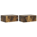 vidaXL Muurbevestigde Nachttafel met lade 2 pcs Wit 49 x 34,5 x 20 cm