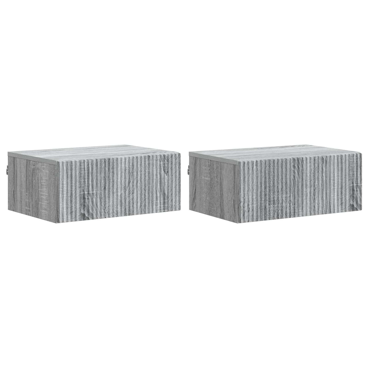 vidaXL Muurbevestigde Nachttafel met lade 2 pcs Wit 49 x 34,5 x 20 cm