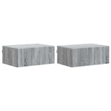 vidaXL Muurbevestigde Nachttafel met lade 2 pcs Wit 49 x 34,5 x 20 cm