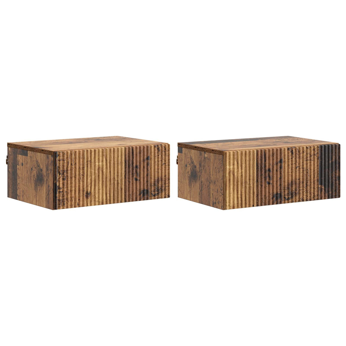 vidaXL Muurbevestigde Nachttafel met lade 2 pcs Wit 49 x 34,5 x 20 cm