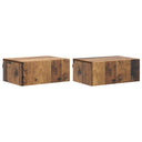 vidaXL Muurbevestigde Nachttafel met lade 2 pcs Wit 49 x 34,5 x 20 cm