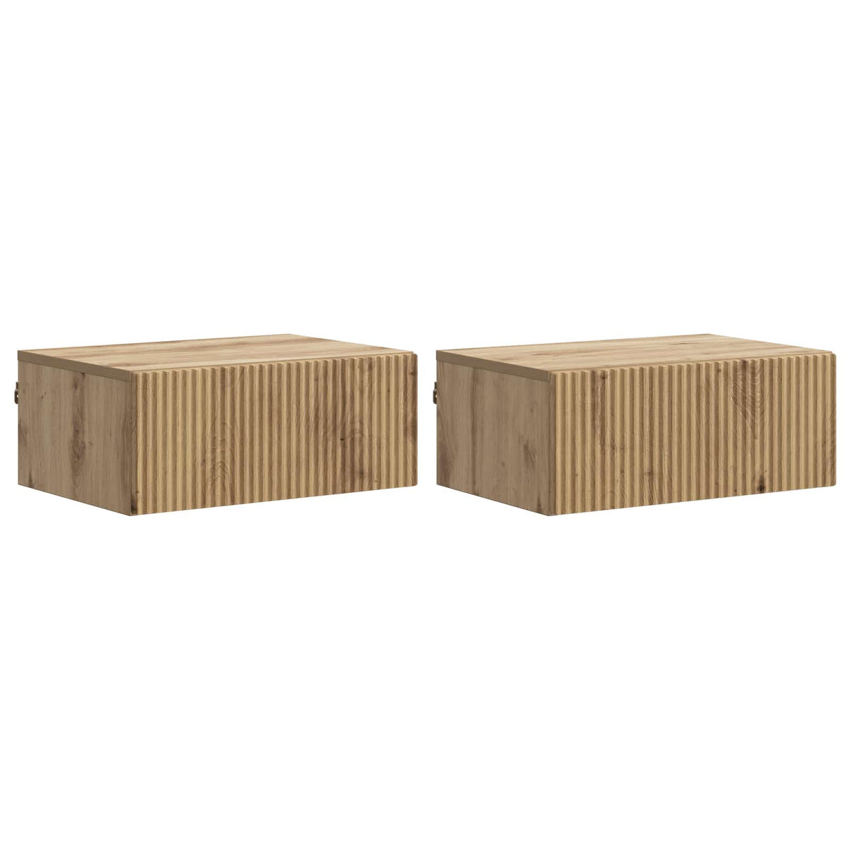 vidaXL Muurbevestigde Nachttafel met lade 2 pcs Wit 49 x 34,5 x 20 cm