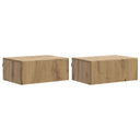 vidaXL Muurbevestigde Nachttafel met lade 2 pcs Wit 49 x 34,5 x 20 cm