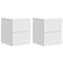 vidaXL Muurbevestigde Nachttafel met lade 2 pcs Wit 33 x 34,5 x 40 cm