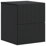 vidaXL Muurbevestigde Nachttafel met lade 2 pcs Wit 33 x 34,5 x 40 cm