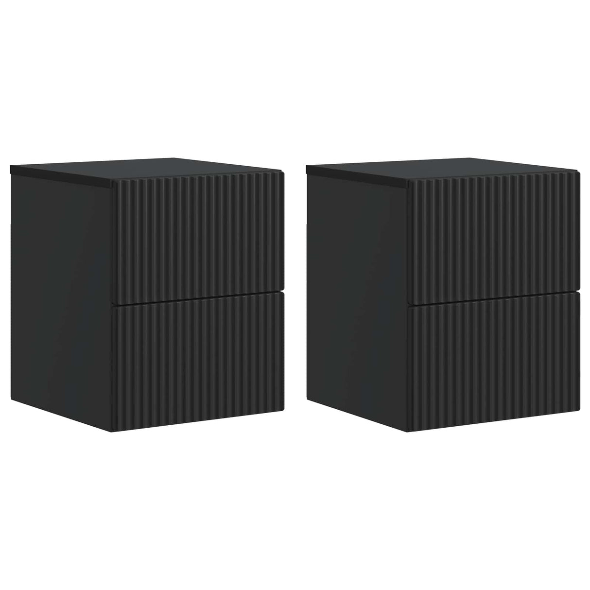 vidaXL Muurbevestigde Nachttafel met lade 2 pcs Wit 33 x 34,5 x 40 cm