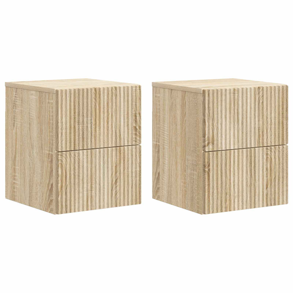 vidaXL Muurbevestigde Nachttafel met lade 2 pcs Wit 33 x 34,5 x 40 cm