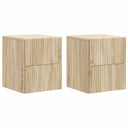 vidaXL Muurbevestigde Nachttafel met lade 2 pcs Wit 33 x 34,5 x 40 cm