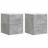 vidaXL Muurbevestigde Nachttafel met lade 2 pcs Wit 33 x 34,5 x 40 cm