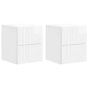vidaXL Muurbevestigde Nachttafel met lade 2 pcs Wit 33 x 34,5 x 40 cm