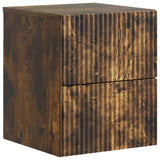 vidaXL Muurbevestigde Nachttafel met lade 2 pcs Wit 33 x 34,5 x 40 cm