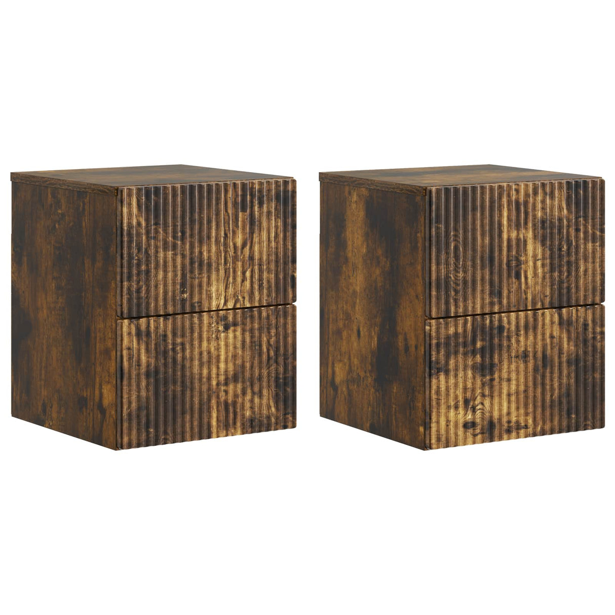 vidaXL Muurbevestigde Nachttafel met lade 2 pcs Wit 33 x 34,5 x 40 cm