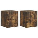 vidaXL Muurbevestigde Nachttafel met lade 2 pcs Wit 33 x 34,5 x 40 cm
