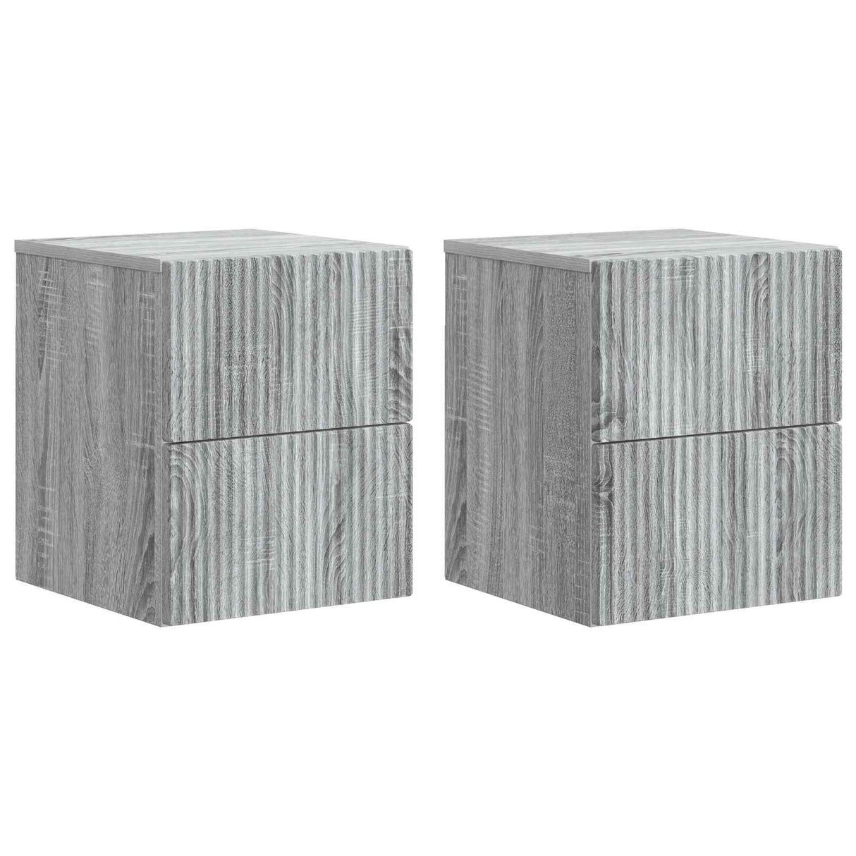 vidaXL Muurbevestigde Nachttafel met lade 2 pcs Wit 33 x 34,5 x 40 cm