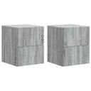 vidaXL Muurbevestigde Nachttafel met lade 2 pcs Wit 33 x 34,5 x 40 cm