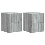 vidaXL Muurbevestigde Nachttafel met lade 2 pcs Wit 33 x 34,5 x 40 cm