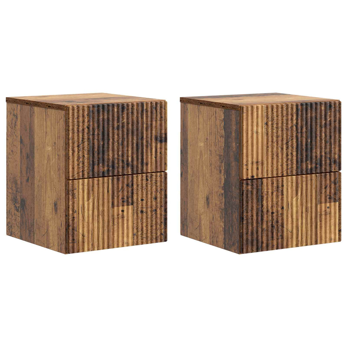 vidaXL Muurbevestigde Nachttafel met lade 2 pcs Wit 33 x 34,5 x 40 cm