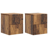 vidaXL Muurbevestigde Nachttafel met lade 2 pcs Wit 33 x 34,5 x 40 cm
