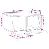 vidaXL Wandmontage TV-kast Zwart 59,5 x 41 x 30 cm Bewerkt hout