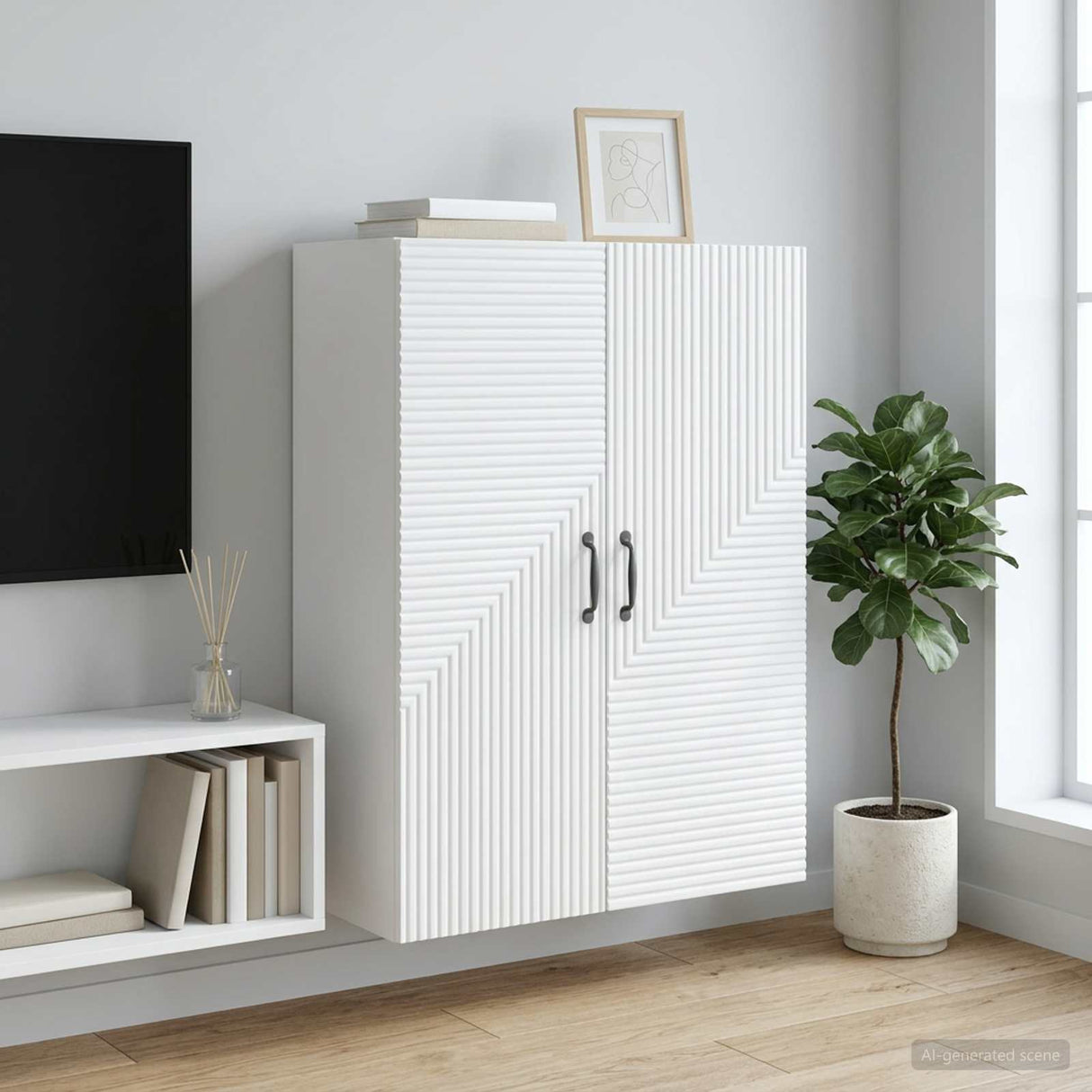 vidaXL Wandkast Wit 66 x 34,5 x 90 cm Bewerkt hout