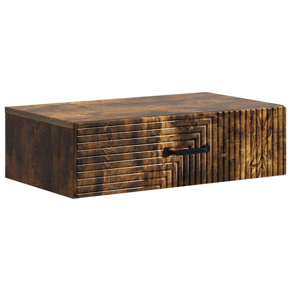 vidaXL Wandgemonteerde Zijtafel Zwart 59 x 34,5 x 17 cm Bewerkt hout