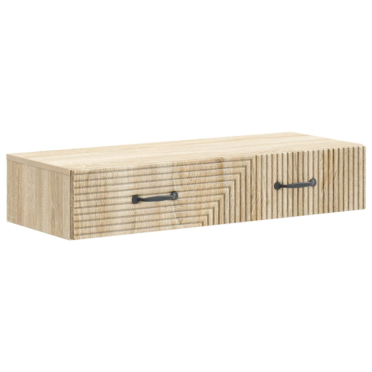 vidaXL Wandgemonteerde Zijtafel Zwart 59 x 34,5 x 17 cm Bewerkt hout