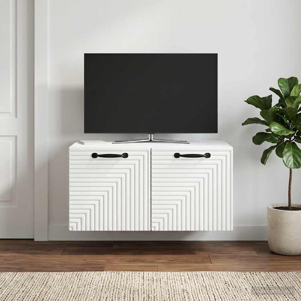 vidaXL Wall-Mounted TV Cabinet White 59.5x41x30 cm Engineered Wood
